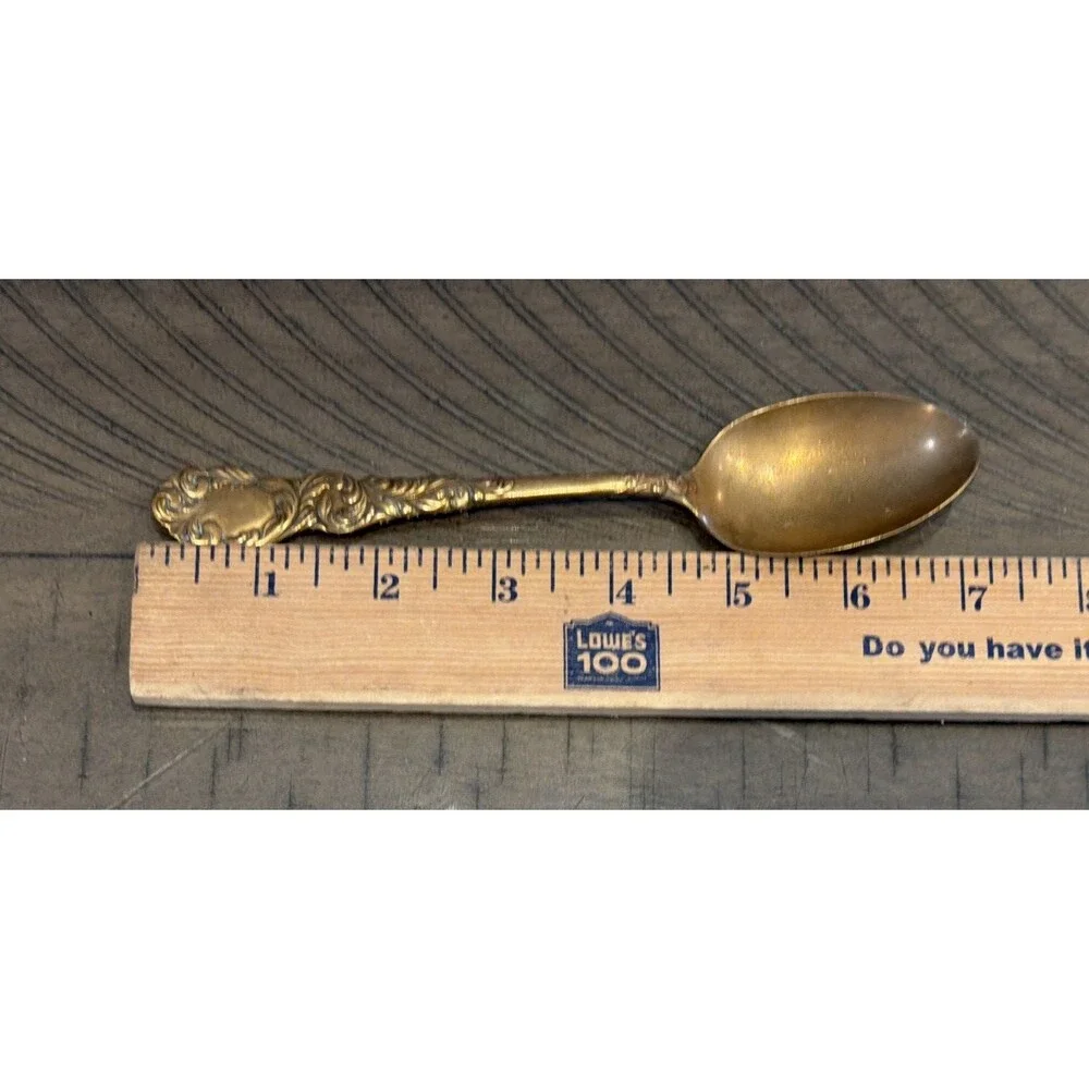 WALDO HE GOLD tone HOLMES EDWARDS RIALTO ORLEANS SPOON 7